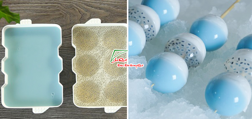 Thạch bi hoa đậu biếc sữa dừa hạt &eacute;